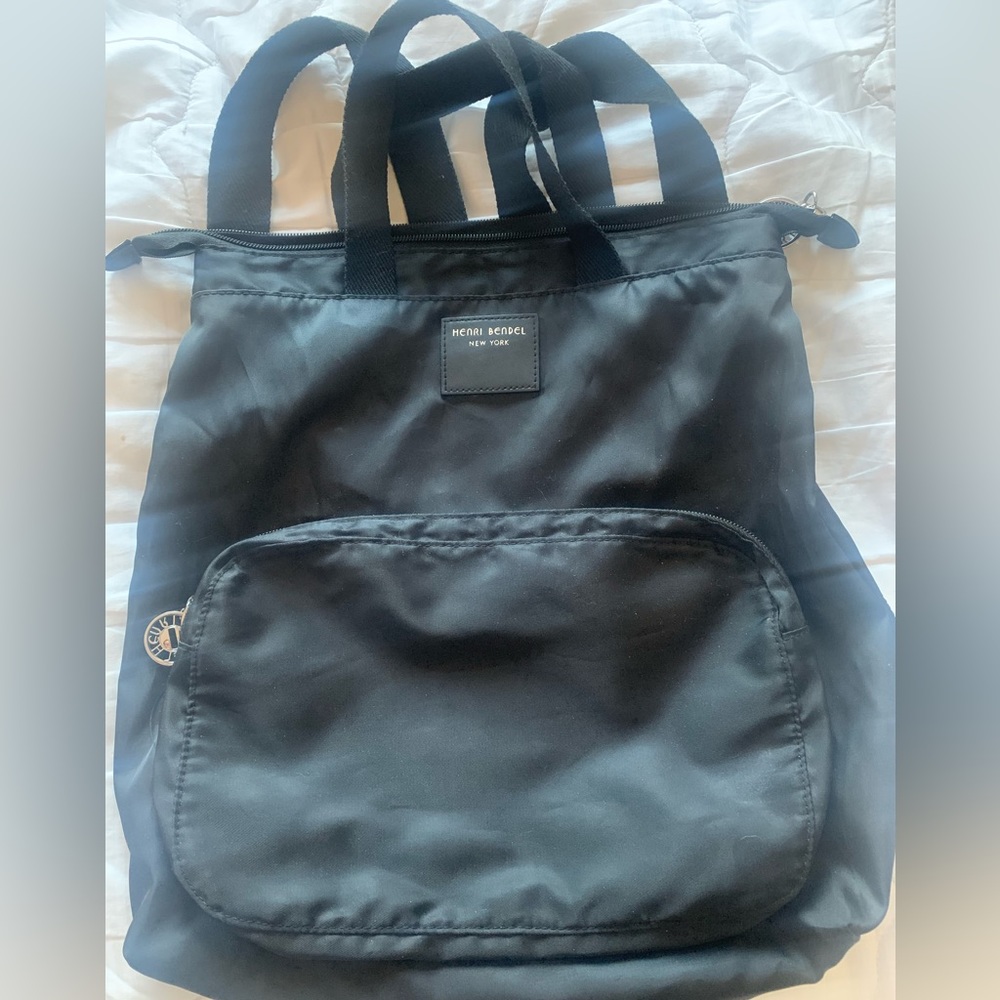 Henri Bendel Nylon Black Backpack